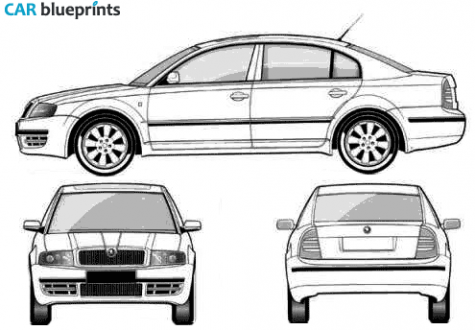 2001 Skoda Superb I (B5) Sedan blueprint