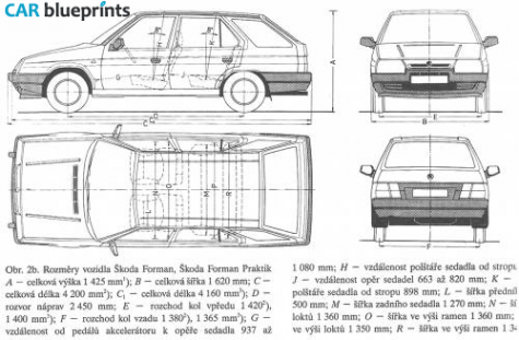 1993 Skoda Forman Hatchback blueprint