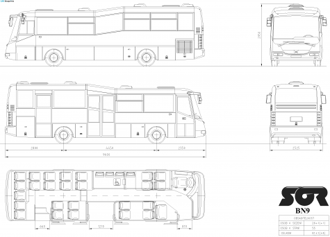 SOR BN95 City Bus blueprint