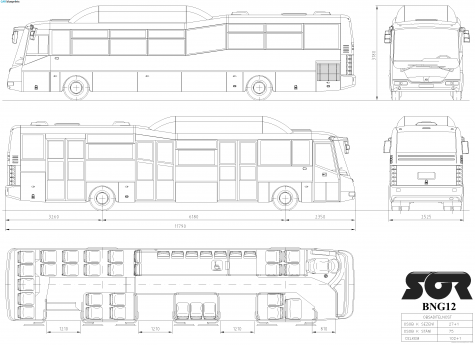 SOR BNG12 City Bus blueprint