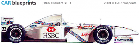 1997 Stewart SF01 F1 OW blueprint