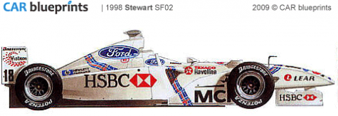 1998 Stewart SF02 F1 OW blueprint