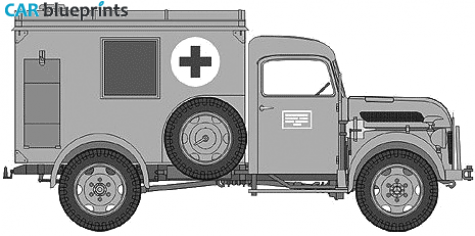 1941 Steyr 1500A Ambulance Truck blueprint