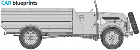 1941 Steyr 1500A Light Army Truck blueprint