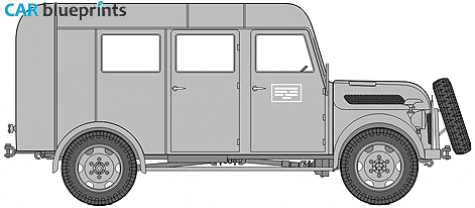 1941 Steyr 1500A Omnibus Bus blueprint