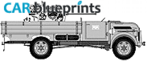 1944 Steyr 2000A 2cm Flak-38AA Gun Carrier Truck blueprint