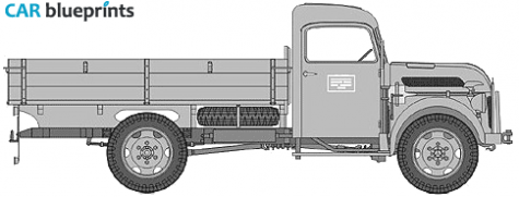 1944 Steyr 2000A Light Army Truck blueprint