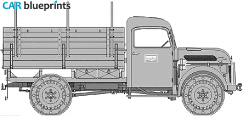 1944 Steyr 2000A Light Cargo Truck blueprint