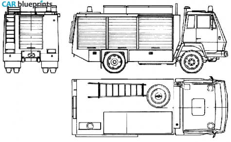 1984 Steyr Daimler-Puch 791 Rosenbauer Fire Truck blueprint