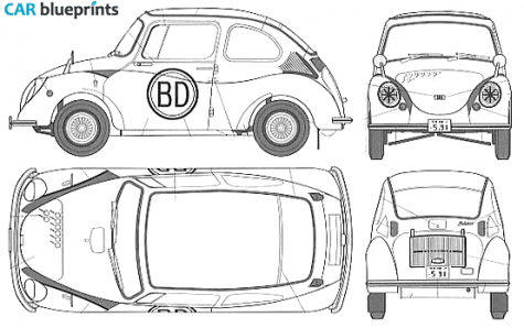 1960 Subaru 360 Hatchback blueprint