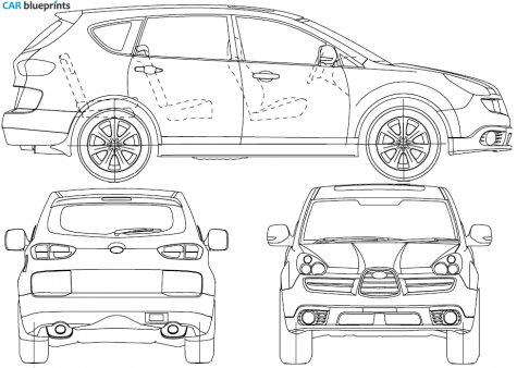 2007 Subaru B9 Tribeca Minivan blueprint