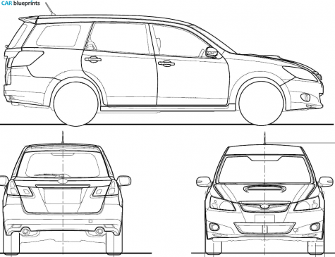 2008 Subaru Exiga Minivan blueprint