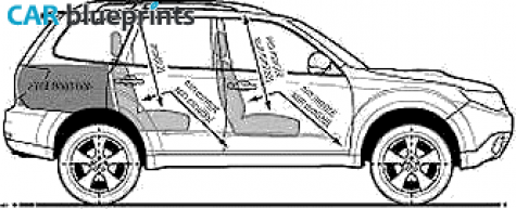 2008 Subaru Forester 20x SUV blueprint