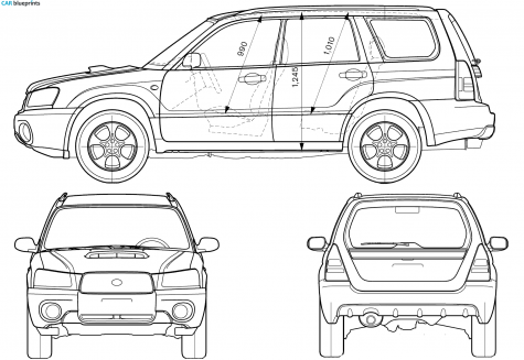 2003 Subaru Forester SUV blueprint