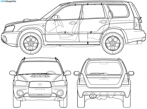 2005 Subaru Forester SUV blueprint