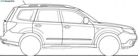 2008 Subaru Forester SUV blueprint