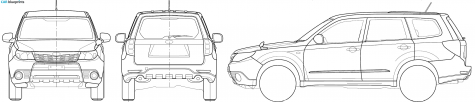 2008 Subaru Forester II SUV blueprint