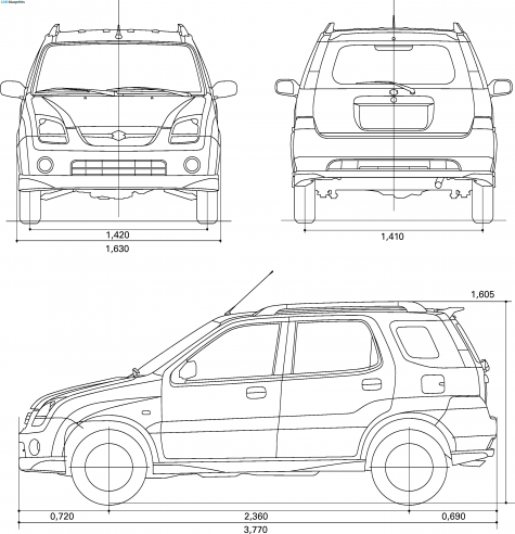 2004 Subaru Justy G3X Hatchback blueprint