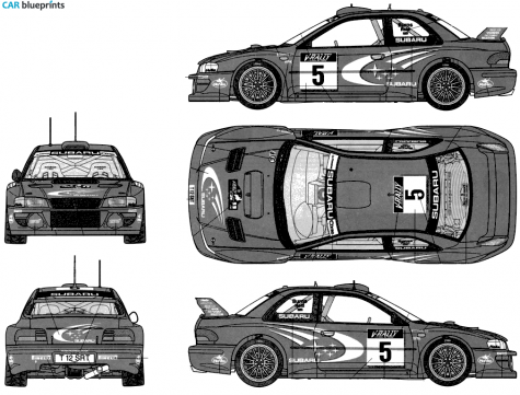 1999 Subaru Impreza WRC Tour de Corse Sedan blueprint