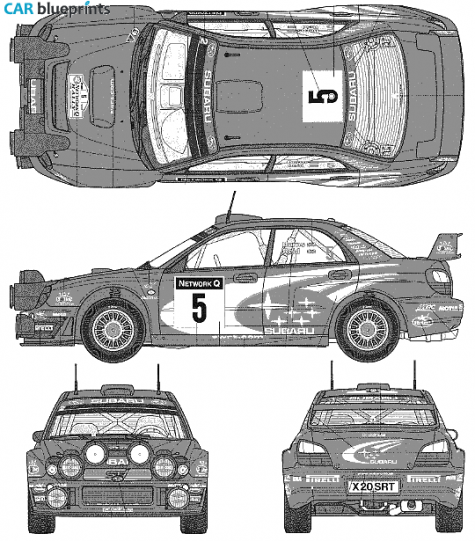 2001 Subaru Impreza WRC Sedan blueprint