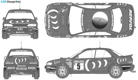 1994 Subaru Impreza WRX Sedan blueprint