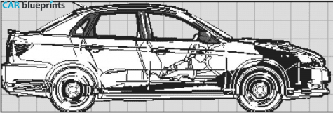 2009 Subaru Impreza WRX Sedan blueprint