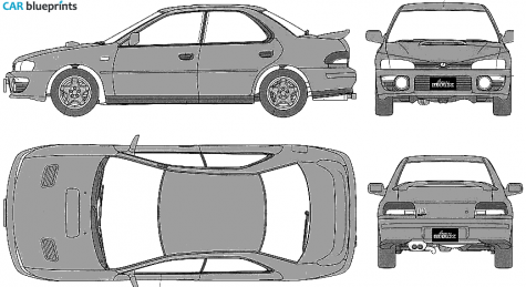 1996 Subaru Impreza WRX 4-door Sedan blueprint