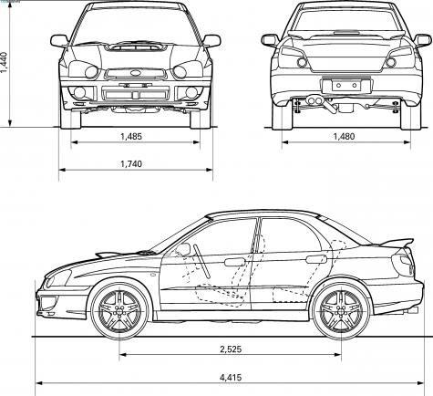 2001 Subaru Impreza WRX Sedan blueprint