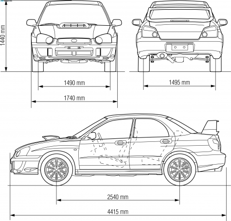 1992 Subaru Impreza WRX STi Sedan blueprint