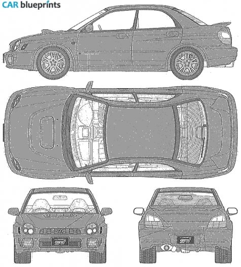 2002 Subaru Impreza WRC STI Sedan blueprint