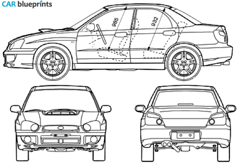 2005 Subaru Impreza WRX STI Sedan blueprint