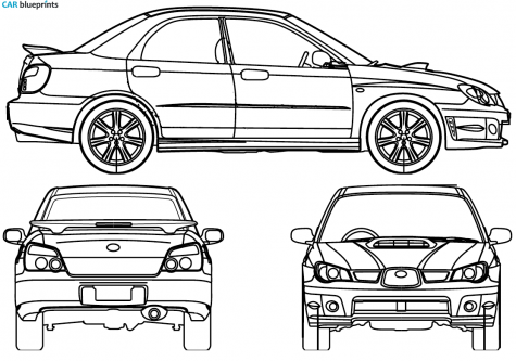 2007 Subaru Impreza WRX STi Sedan blueprint