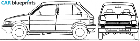 1987 Subaru Justy 5-door Hatchback blueprint