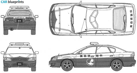 2003 Subaru Legacy B4 Patrol Car Sedan blueprint