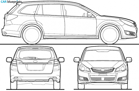 2009 Subaru Legacy B4/S4 Touring Wagon blueprint