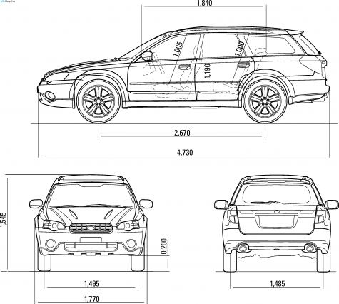 2003 Subaru Legacy Outback Wagon blueprint