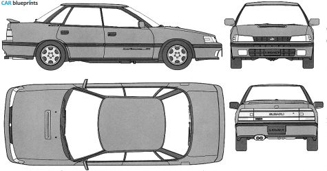 1991 Subaru Legacy RS Sedan blueprint