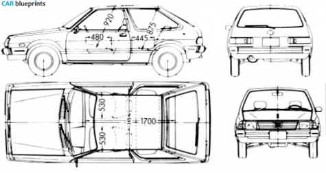 1983 Subaru Leone 3-door Hatchback blueprint