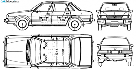 1981 Subaru Leone 4-door Sedan blueprint