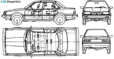 1988 Subaru Leone 4-door Sedan blueprint