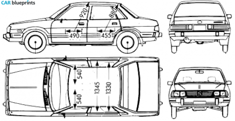 1983 Subaru Leone 4-door Sedan blueprint