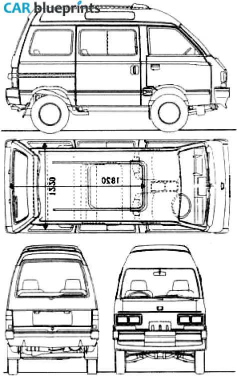 1992 Subaru Libero 1200 4WD Microvan blueprint