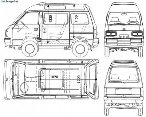 1990 Subaru Libero Minivan blueprint