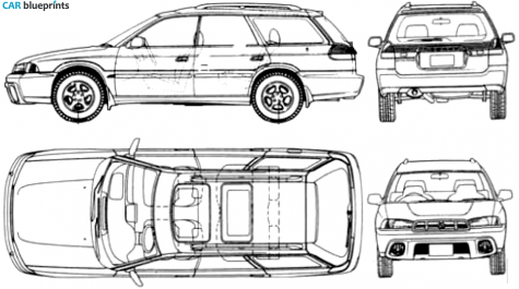 1996 Subaru Outback SUV blueprint