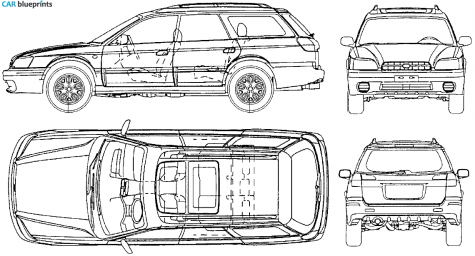 2003 Subaru Outback SUV blueprint