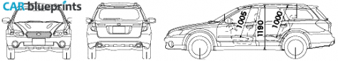 2005 Subaru Outback SUV blueprint