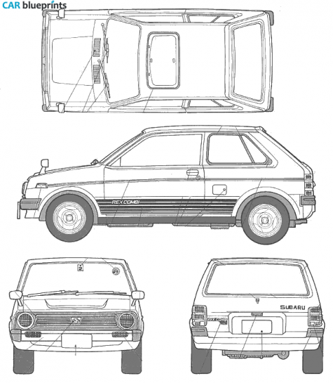 1981 Subaru Rex Sedan blueprint