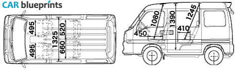 2005 Subaru Sambar Dias Minivan blueprint