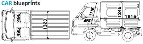 2005 Subaru Sambar Truck blueprint