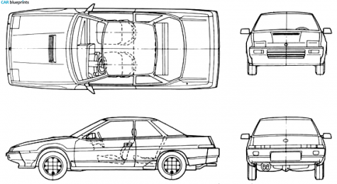 1986 Subaru XT Turbo Coupe blueprint